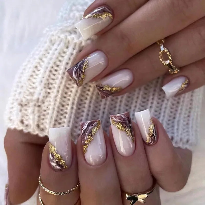 Glamorous Glitter French Nails